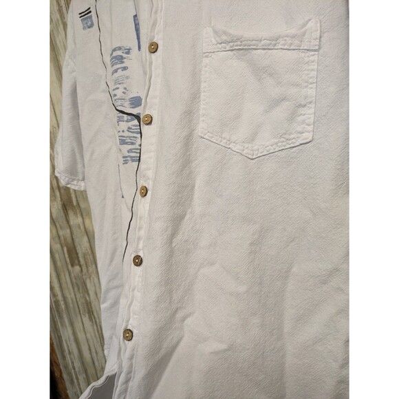 Expressions By Leslie Women's Art Wear 100% Cotton Short Sleeve Button Down Top - Picture 4 of 12